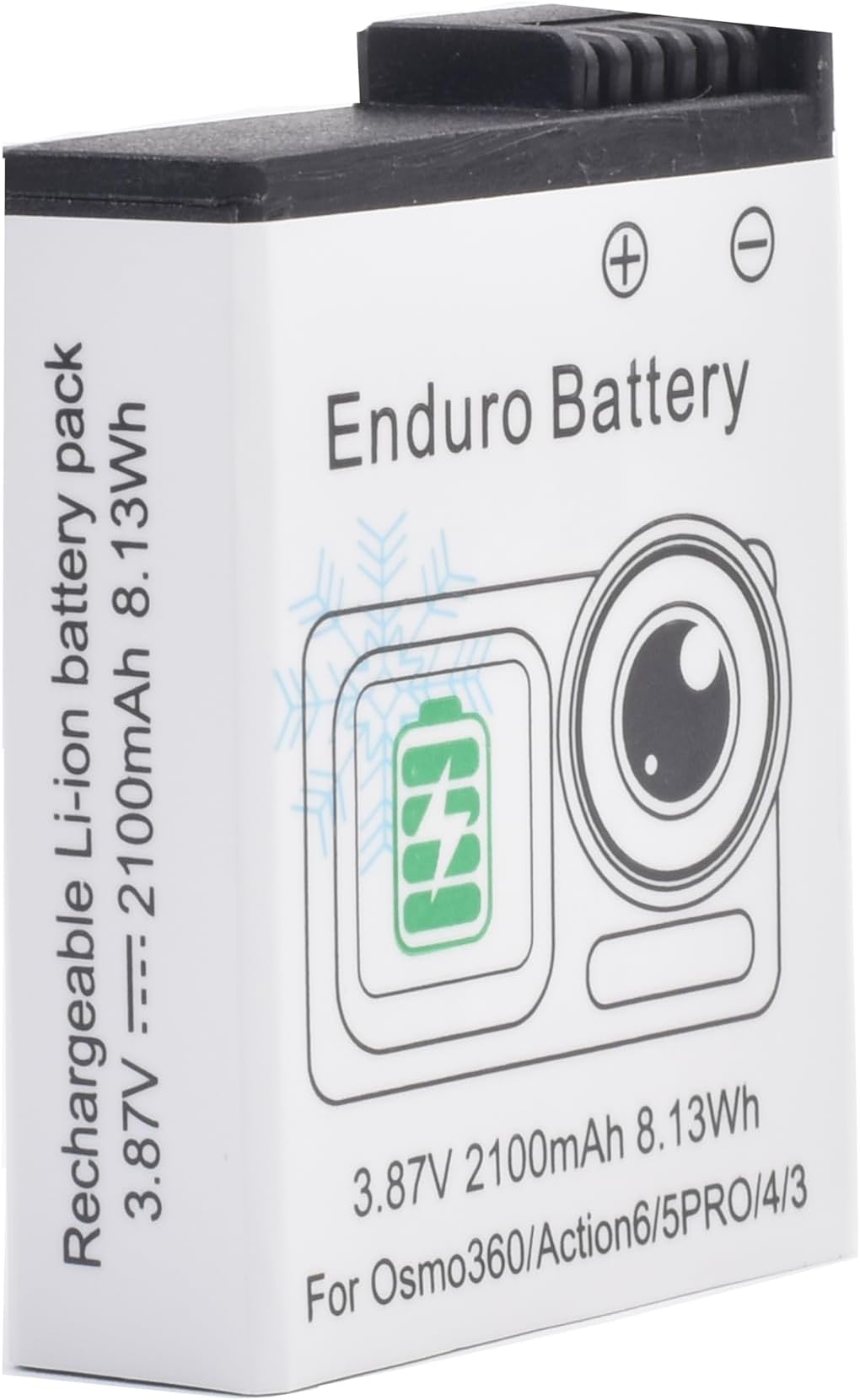 Drone Battery Compatible with DJI Action 6 / Action 5 Pro/Osmo 360/4 / 3, 2100 mAh / 4.45 V / 36.4 g / 8.13 Wh, High Capacity Intelligent Replacement Battery (1 Piece)