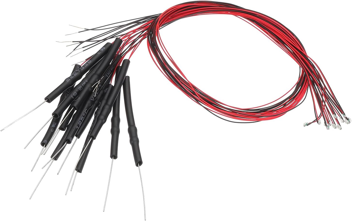 PATIKIL 1206 Pre-Wired Micro LED, 12 Pcs 3-6V Pre-soldered Mini Light Emitting Diodes Surface Mount Device for Model Building, DIY, Science Projects, 9.8" Length, Emerald Green