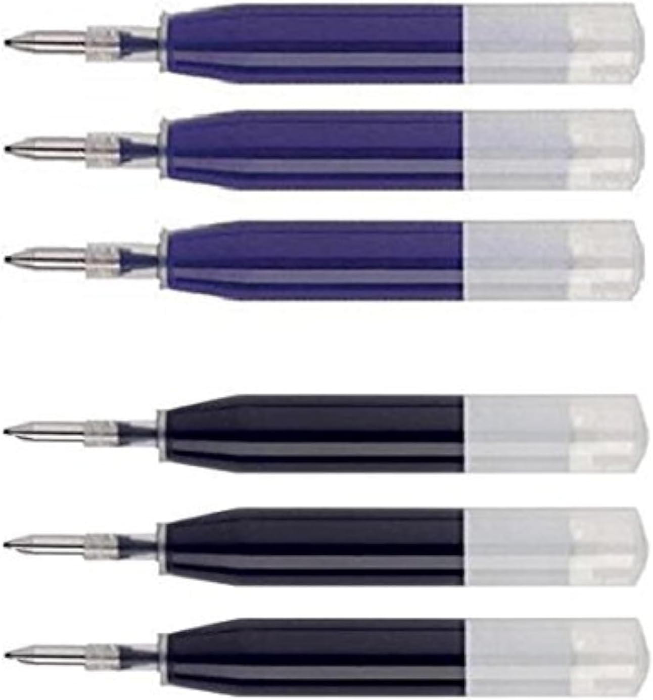 6 Genuine Intrepid Ion Gel Ink Refill [Bulk Packing] for Cross Roadster, Sheaffer ion, Vice, Penatia Gelicious, and Matrix Pens, 3 Black & 3 Blue with Gel sealant for Shelf Life Longevity