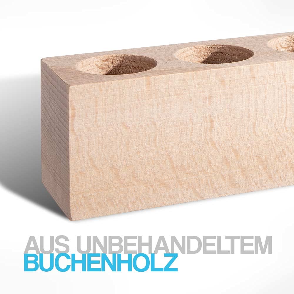 Porta Spezie In Legno Con 5 Provette - Regalo Personalizzato Per La Cucina (Herbs & Spices) - Fatto In Germania