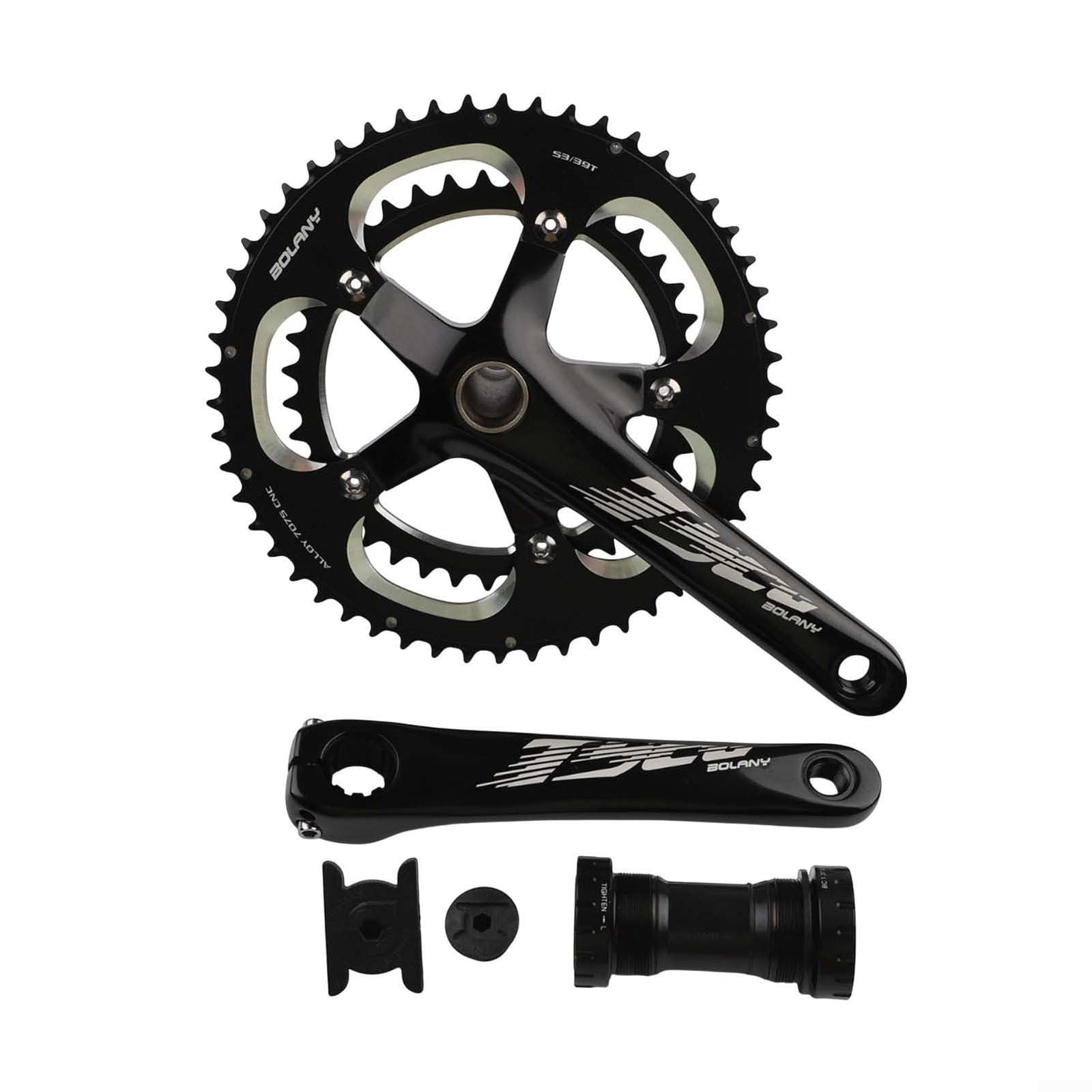 Guarnitura per bici da strada, 170 mm, doppia corona 53T 39T 130BCD in lega di alluminio per ciclismo a 10 11 velocità nera lavorata CNC per prestazioni affidabili con