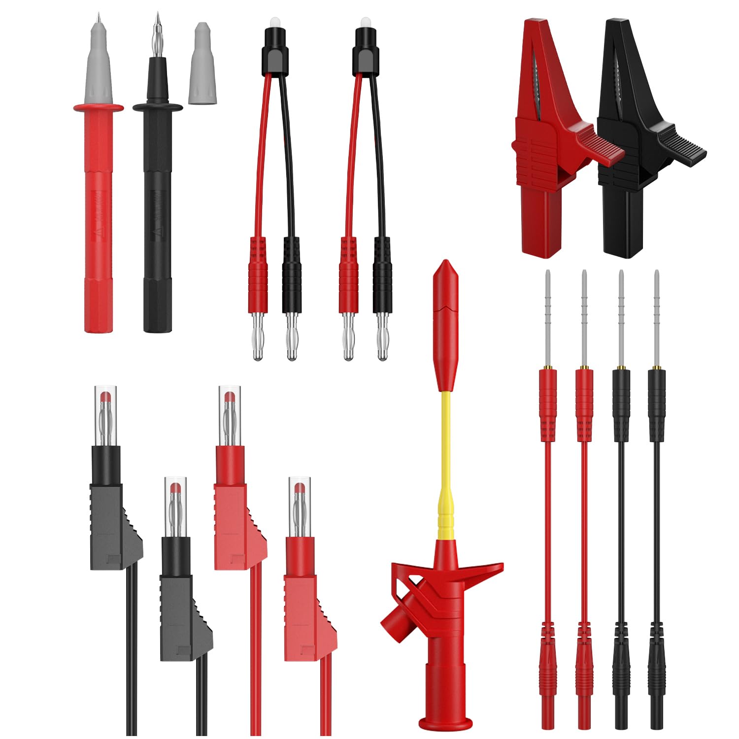 76-Pcs Automotive Circuit Test Lead Kit, Multimeter、Electrical Test Leads Kit, Back Probe Kit, Alligator Clip, Acicular Probe, Banana Plug Adapters, Volt Meter Lead (with Carrying Case) — Amazon image 11