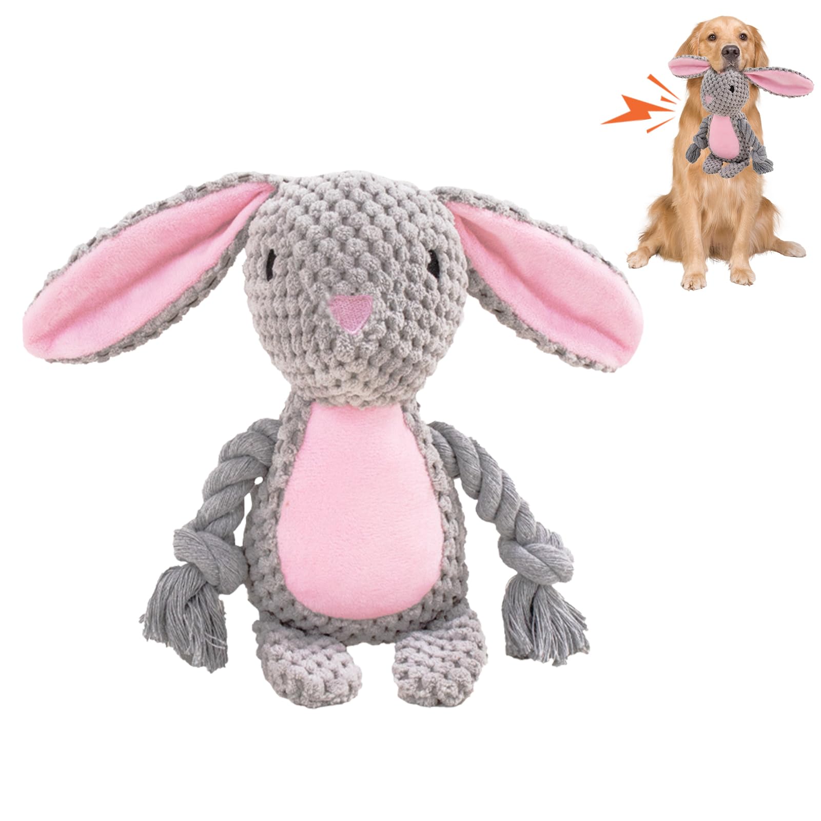 Easter Dog Toys Easter Rabbit Bunny Egg Plush Squeaky Toys Easter Rabbit Plush Squeaky Chew Toys for Small