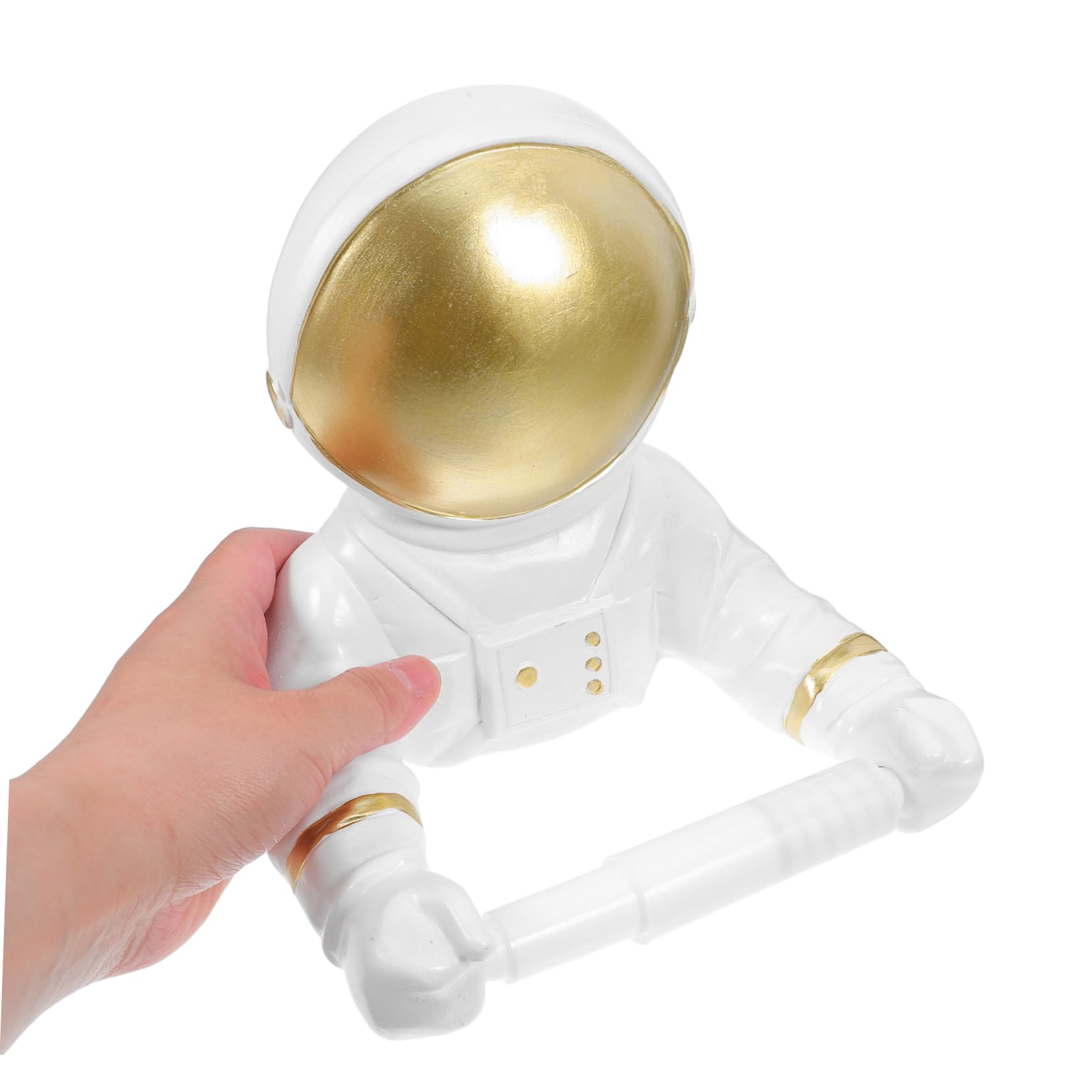 Soporte de Pared Astronauta de Resina Dorada para Rollos de Papel
