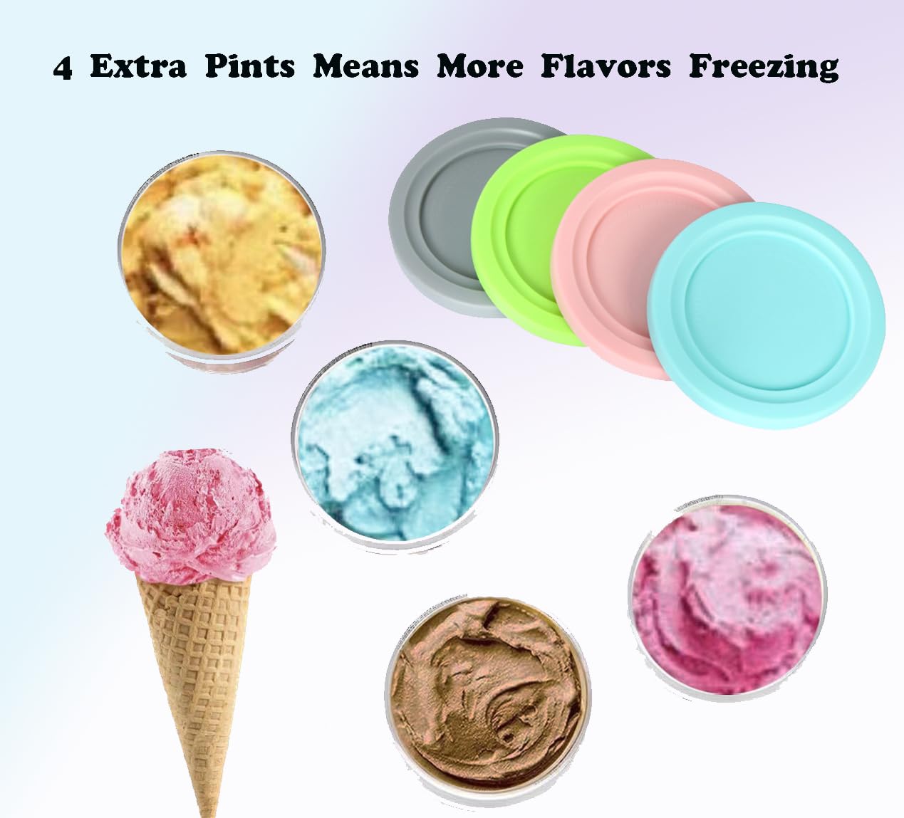 MAOOY 4 Coupes Accessoires Pour Machine A Glace Ninja,600ml, Pot Ninja - 3