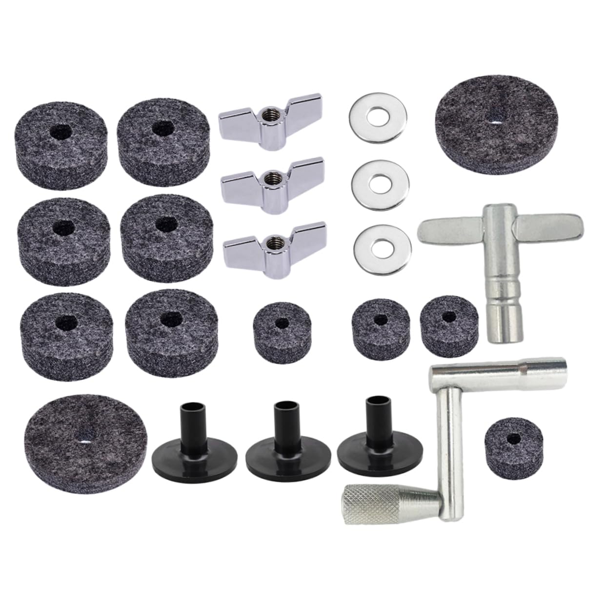 HANABASS Drum Kit Accessories 23pcs Anti-slip Cymbal Felts Pads Nuts and Washers for Drum Cymbals Replacement