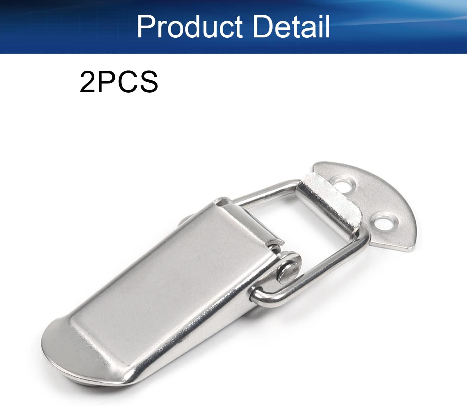 2Pcs 304 Stainless Steel Medium Spring Loaded Toggle Latch Hasp Metal Hardware Fitting Spring Loaded Lock Catch Hasps for Case Box Trunk Catches 2.8 inch Length