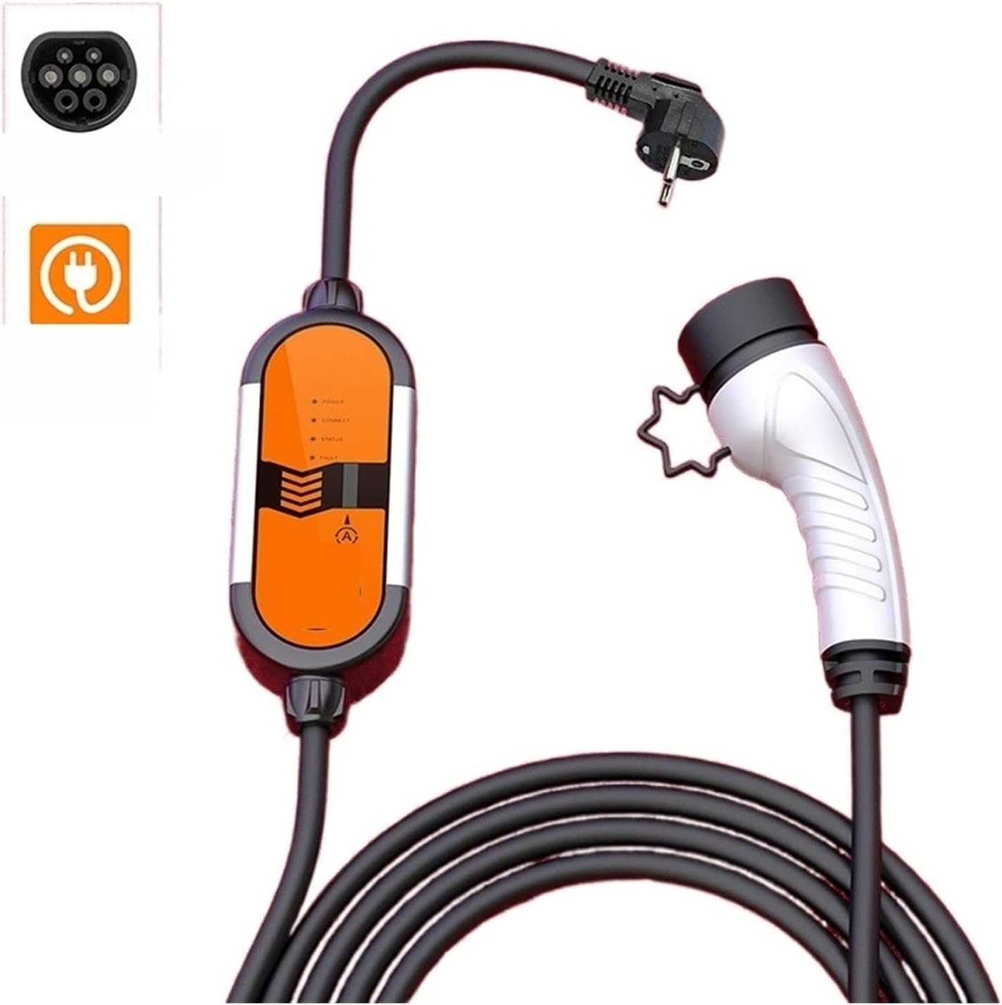 Portable EV Charger Type2 IEC62196-2 16A EVSE Charging Cable Type1 J1772 Controller Wallbox for Electric Car (Color : Type1 16a, Size : X)