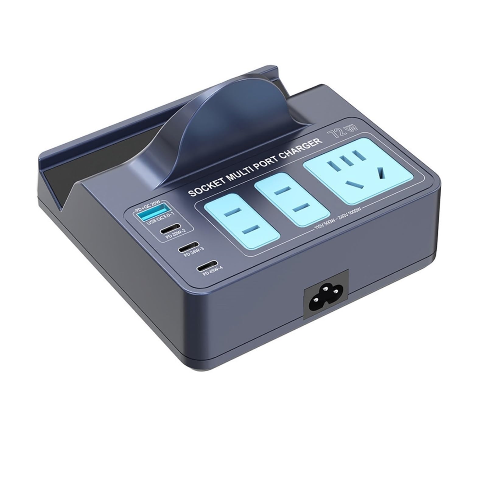 Szybka ładowarka biurkowa 8 w 1 z wieloma portami USB typu C PD Bezprzewodowa ładowarka Stojak 3 Przedłużacz gniazdka elektrycznego