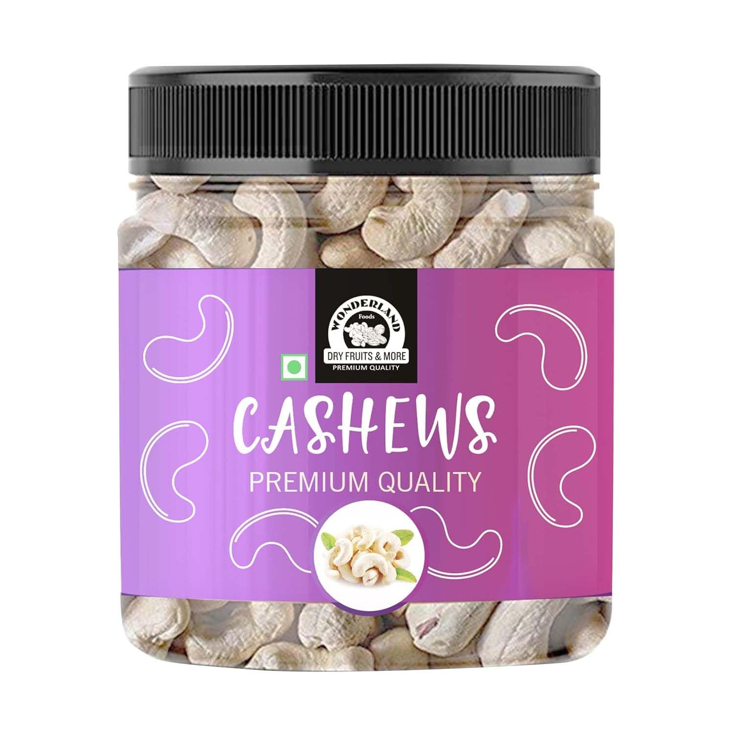 WONDERLAND FOODS (DEVICE) 200 Gram Whole Raw Cashew (Kaju) W320-Grade Jar