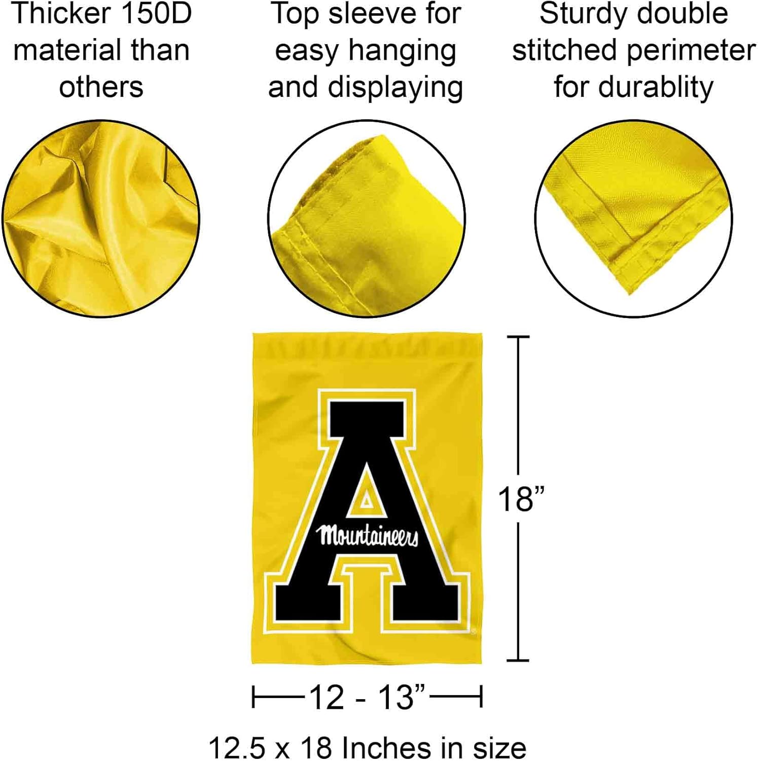 Appalachian State Mountaineers Gold Garden Flag - Image 3
