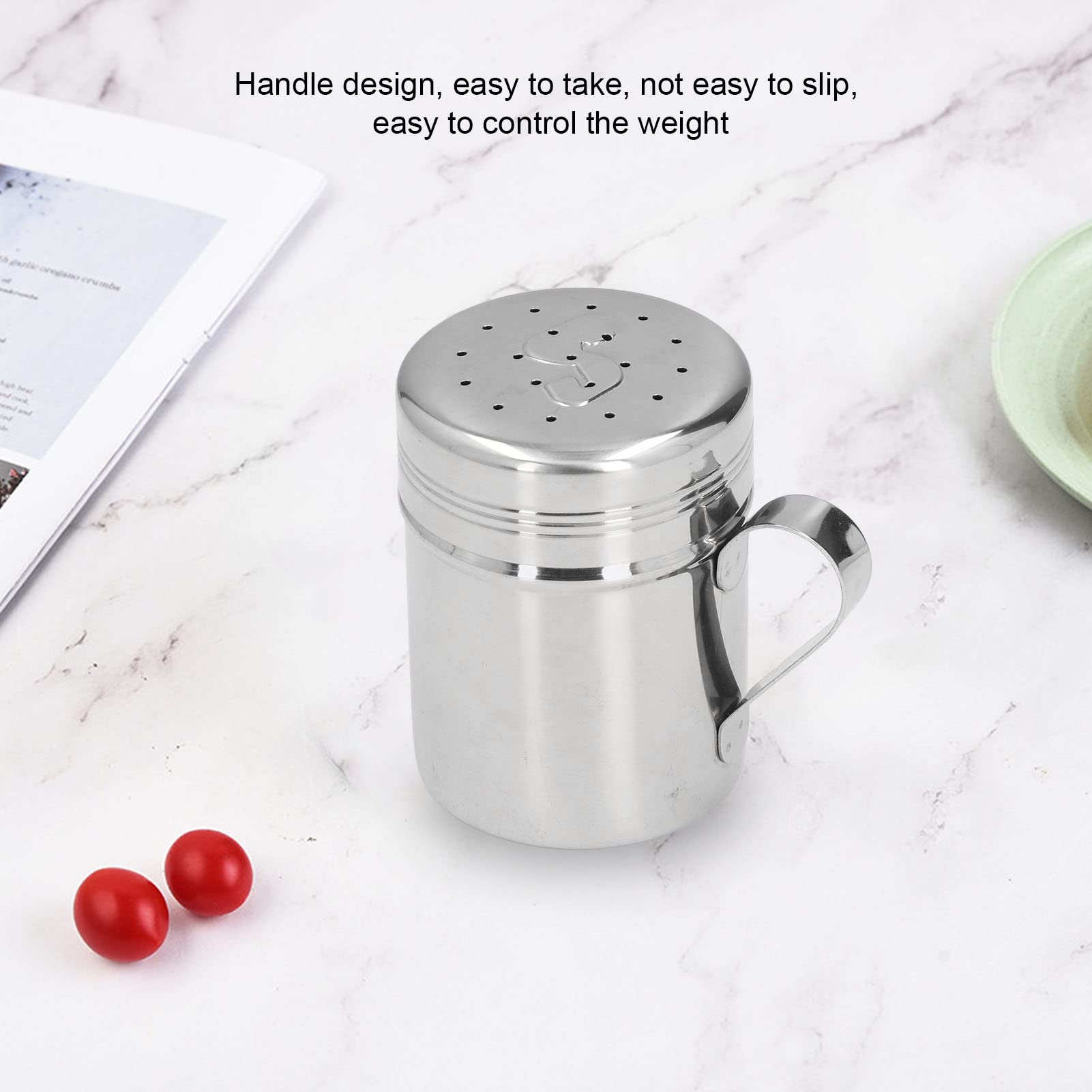 Salière à Sucre En Poudre Acier Inoxydable Avec Couvercle - Or, 7x9 Cm Pour Cuisine Et Pâtisserie