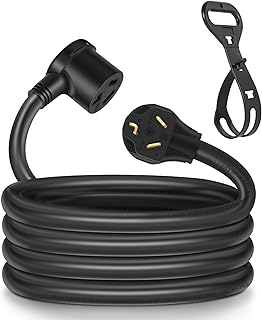 3 Prong Dryer Extension Cord 10 Feet,NEMA 10-30P to 10-30R Heavy Duty STW Extension Cord,30Amp 125V/250V 10-AWG Gauge,Black