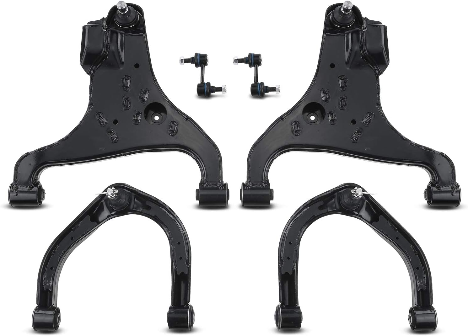 A-Premium Set of 6, Front Upper Lower Control Arm, Sway Bar Link, Compatible with Nissan Pathfinder Armada 2004, Titan 2004-2015, Armada 2005-2015, Infiniti QX56 2004-2010