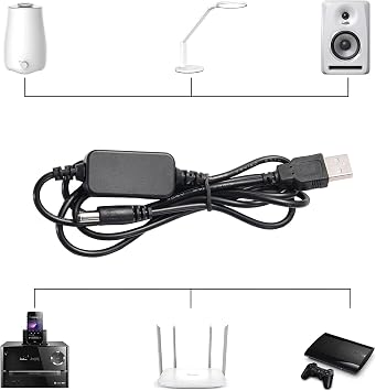 USB 5V to DC 12V Converter Power Cable + 8 Connectors Adapter USB to DC Power Cable (Below 2A Max for 8Watts)