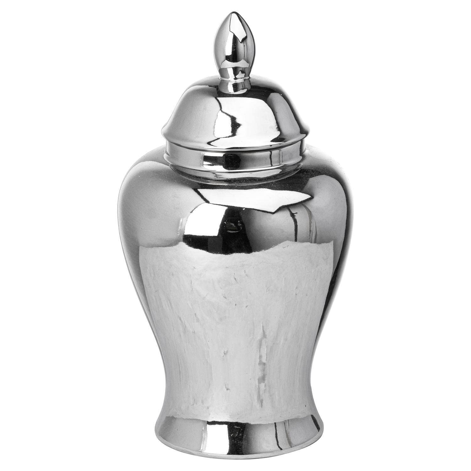Hill Interiors Chrome Large Ginger Jar, Mixed, 36 x 18 x 1.46cm