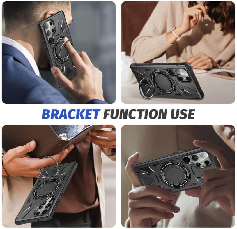 Miniatura 6 de Anillo giratorio de 360 diseñado para Samsung Galaxy S24 Ultra, soporte de anillo de metal protección de grado militar, para Galaxy S24Ultra a