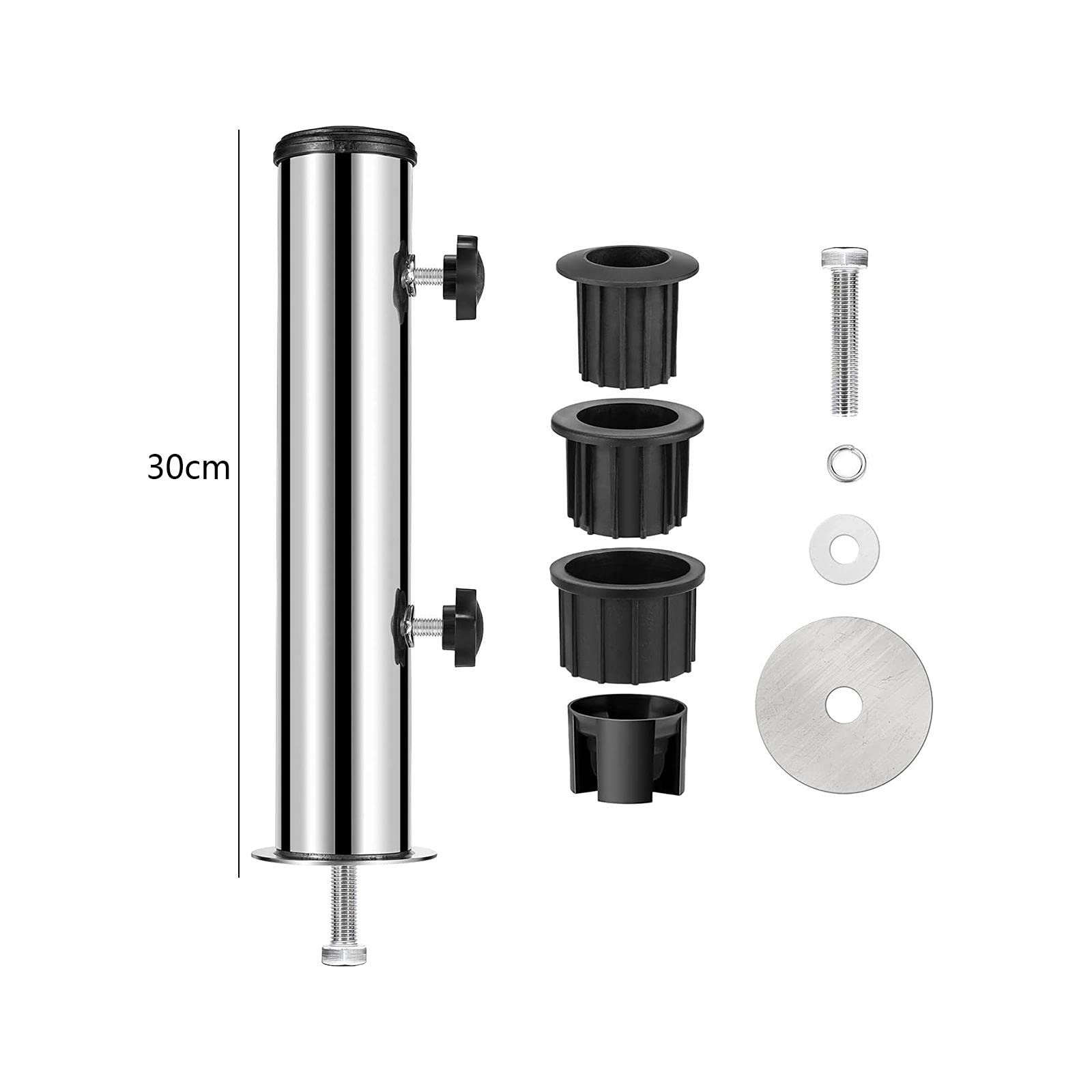 Perfk Support de Base Tube en Acier Inoxydable Pour Parapluie - Porte Terrasse Pour Jardin à, Monotrou Fixe