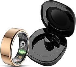Smart Ring Android Smartringe für Herren Damen Fitness Tracker Ring Schlaftracker Smartring Fitnessring Schrittzähler Fitnesstracker IOS Herzfrequenz Pulsmesser Sport Gesundheitsring Schwarz Rosegold