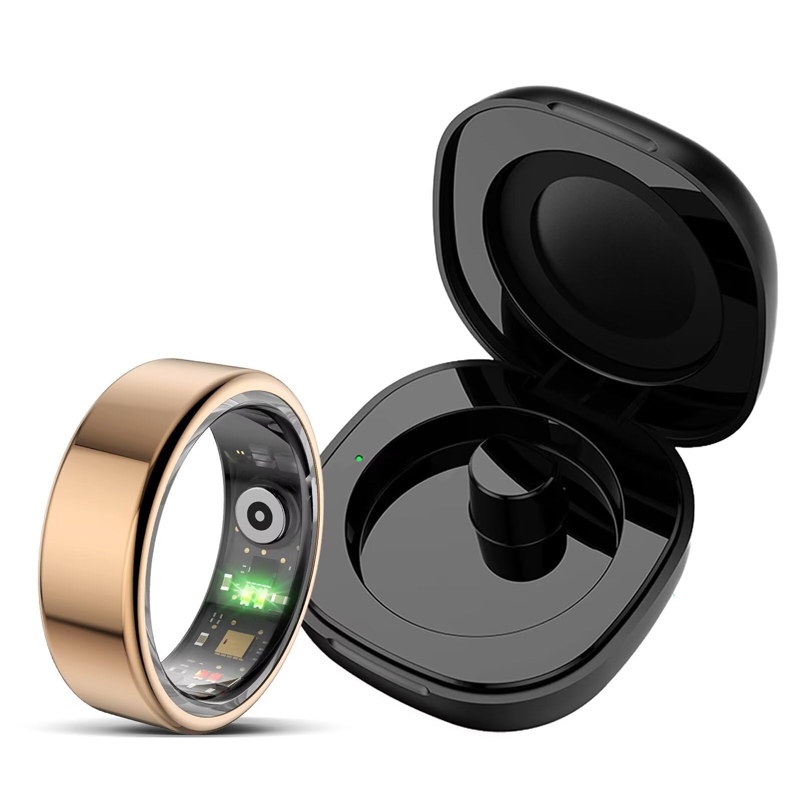 Smart Ring Android Smarring for Herren Damen Fitness Tracker Ring Sonntracker Smartring Fitness Ring Contapassi Fitness Tracker Fitness Tracker IOS Frequenza Cardiaca Sport Anello Salute Nero Oro Rosa
