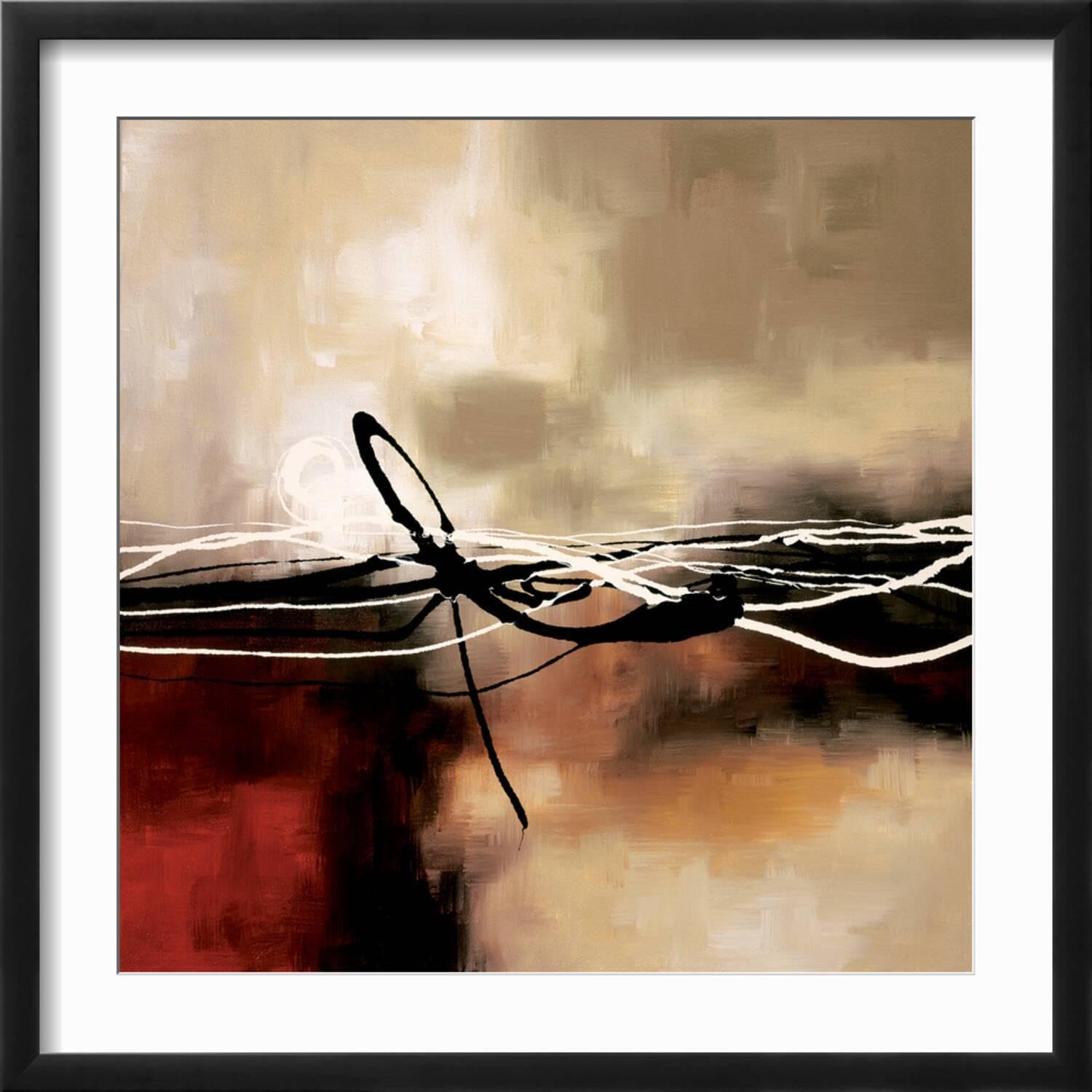 Amazon.com: ART.COM Wall Art Print Symphony in Red and Khaki II on