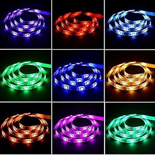 SNOOGG Lighting TV and Monitor Backlight RGB Multicolour by Meter. SMD 5050 USB LED Light 1 Meter Strip with IR 24 Key Remote Controller for Gaming Lights, Bedroom, Living Room