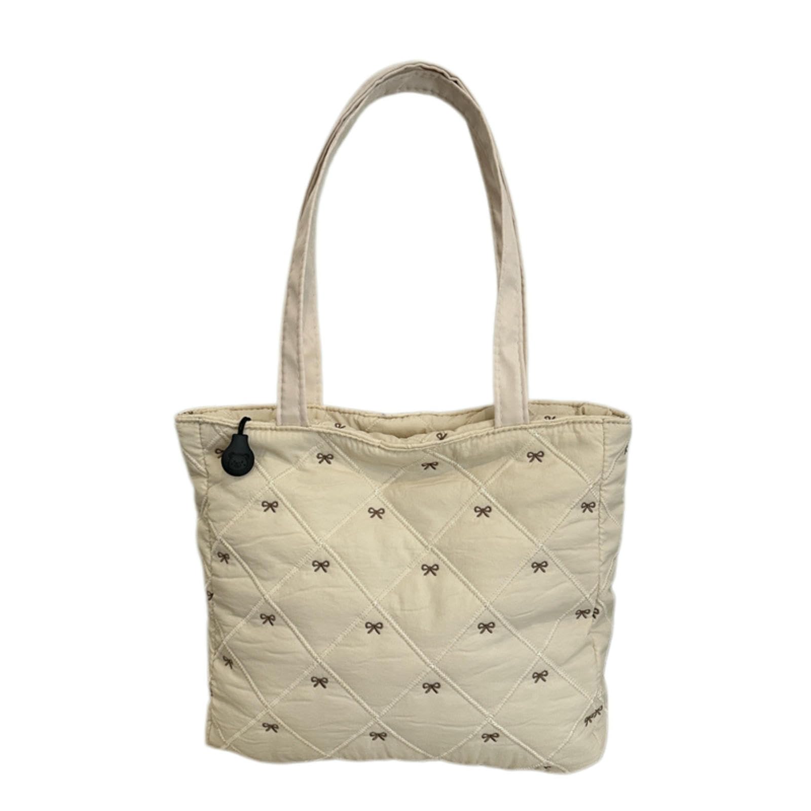 Sac femme bandoulière blanc brodé en losange avec design élégant de nœud