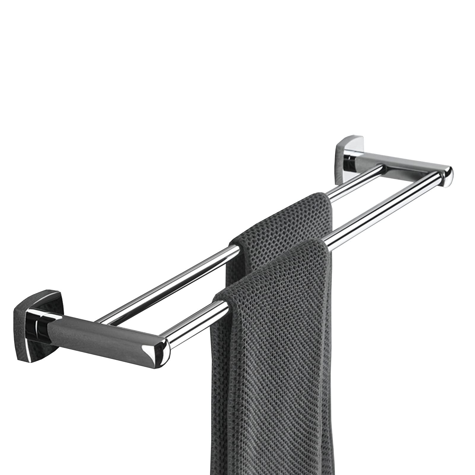 SUS 304 Stainless Steel Double Towel Bar Rail, 30cm-100cm Wall Mounted Polished Silver Finish, for Bathroom Hardware Kitchen and Toilet (Size : 100cm)