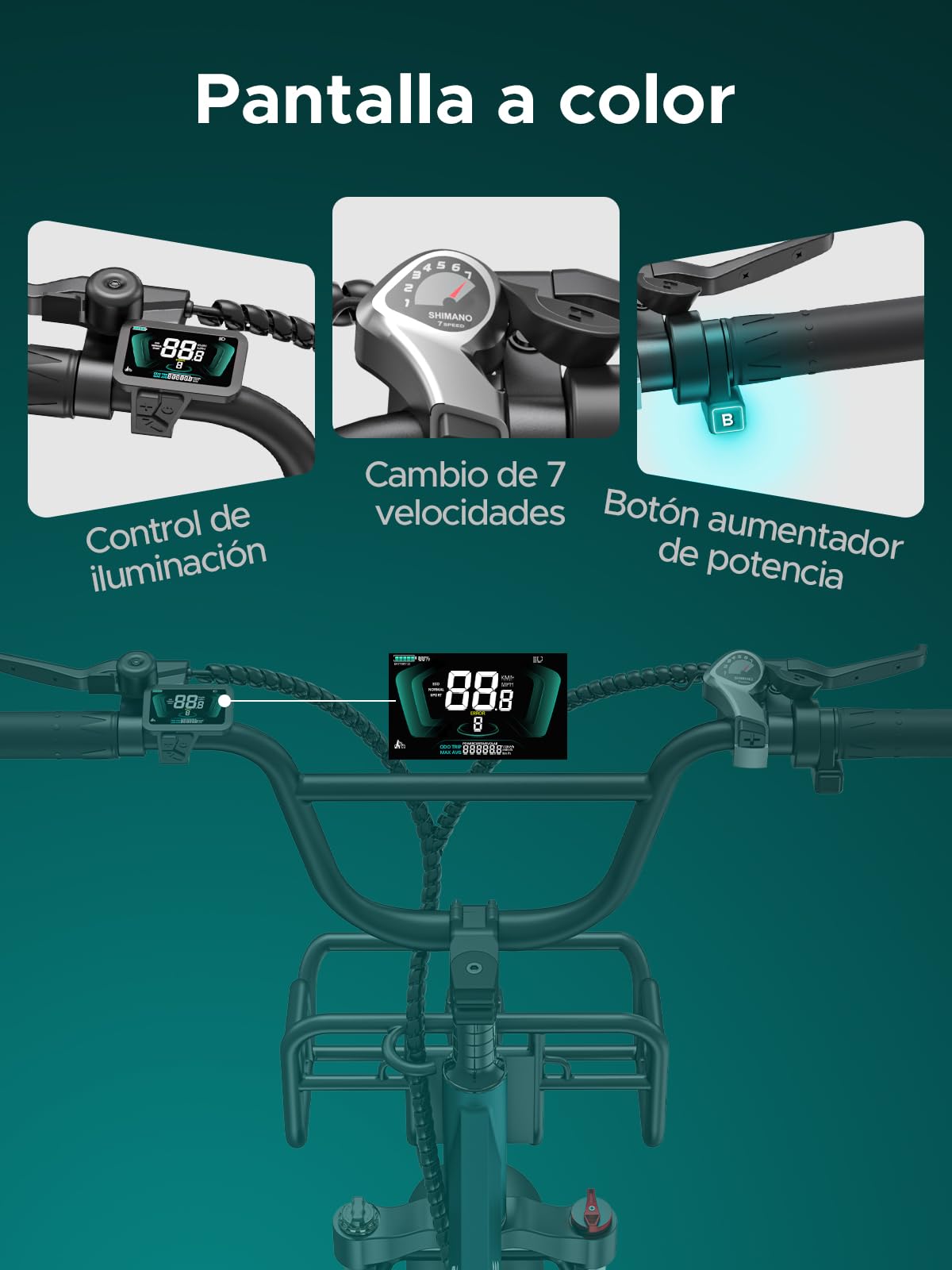 ENGWE L20 Boost Bicicleta Eléctrica para Adultos, 48V 13 Ah Extraíble Batería, Autonomía de hasta 120 km, Neumáticos Anchos de 20 x 4.0, 7 Velocidades