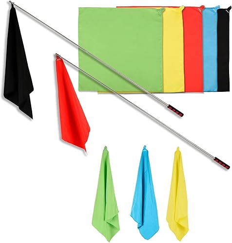 Equipo de bandera de entrenamiento de caballos, 5 piezas con 1 asta de bandera telescópica para látigo para suministros de equitación, diseño de