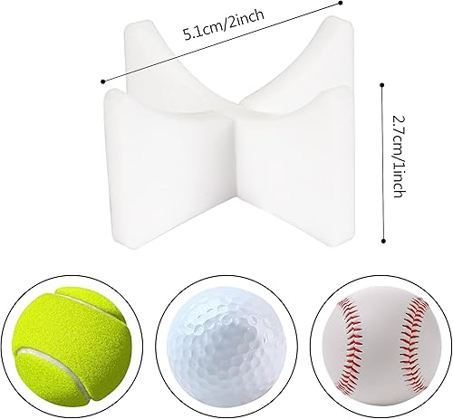 Miniatura 5 de Soporte acrílico de béisbol para recuerdos de bola, softball y estante de exhibición de tenis (1.97 x 1.1 pulgadas, blanco)