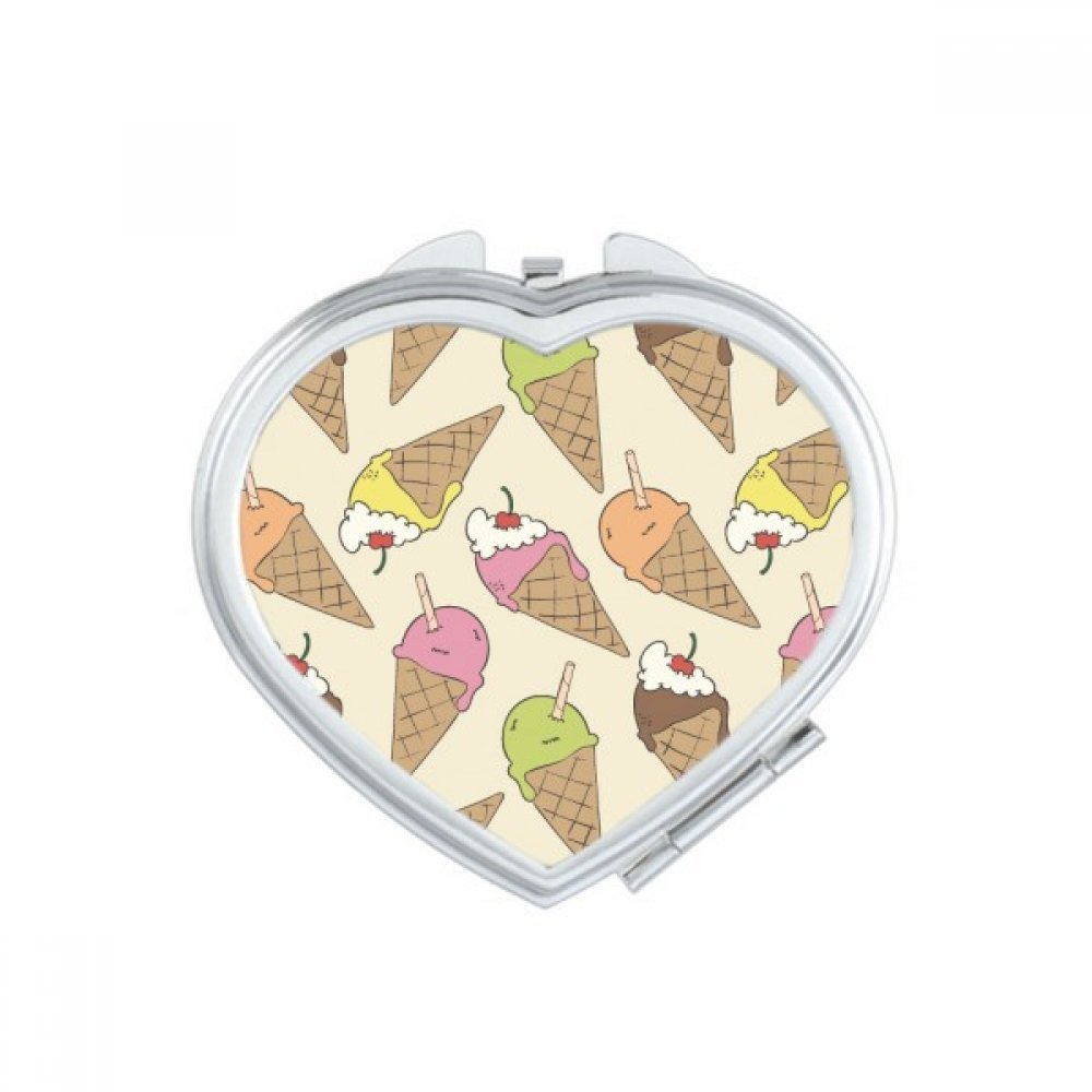 Miroir de poche mignon cerise chocolat miroir de maquillage compact portable multicolore