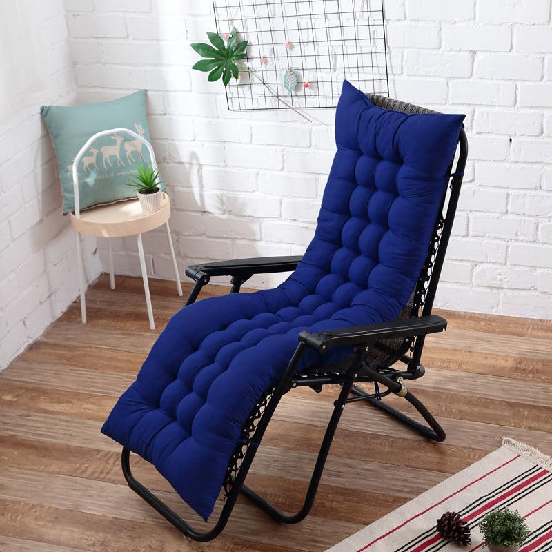 Hixingo Sun Lounger Cushion Replacement, Thick Garden Chair Cushions, Colour Bench Seat Pads with Anti-slip Straps, Rocking Chair Pad for Indoor Outdoor Garden Patio Beach (Gemstone Blue,180x48cm)