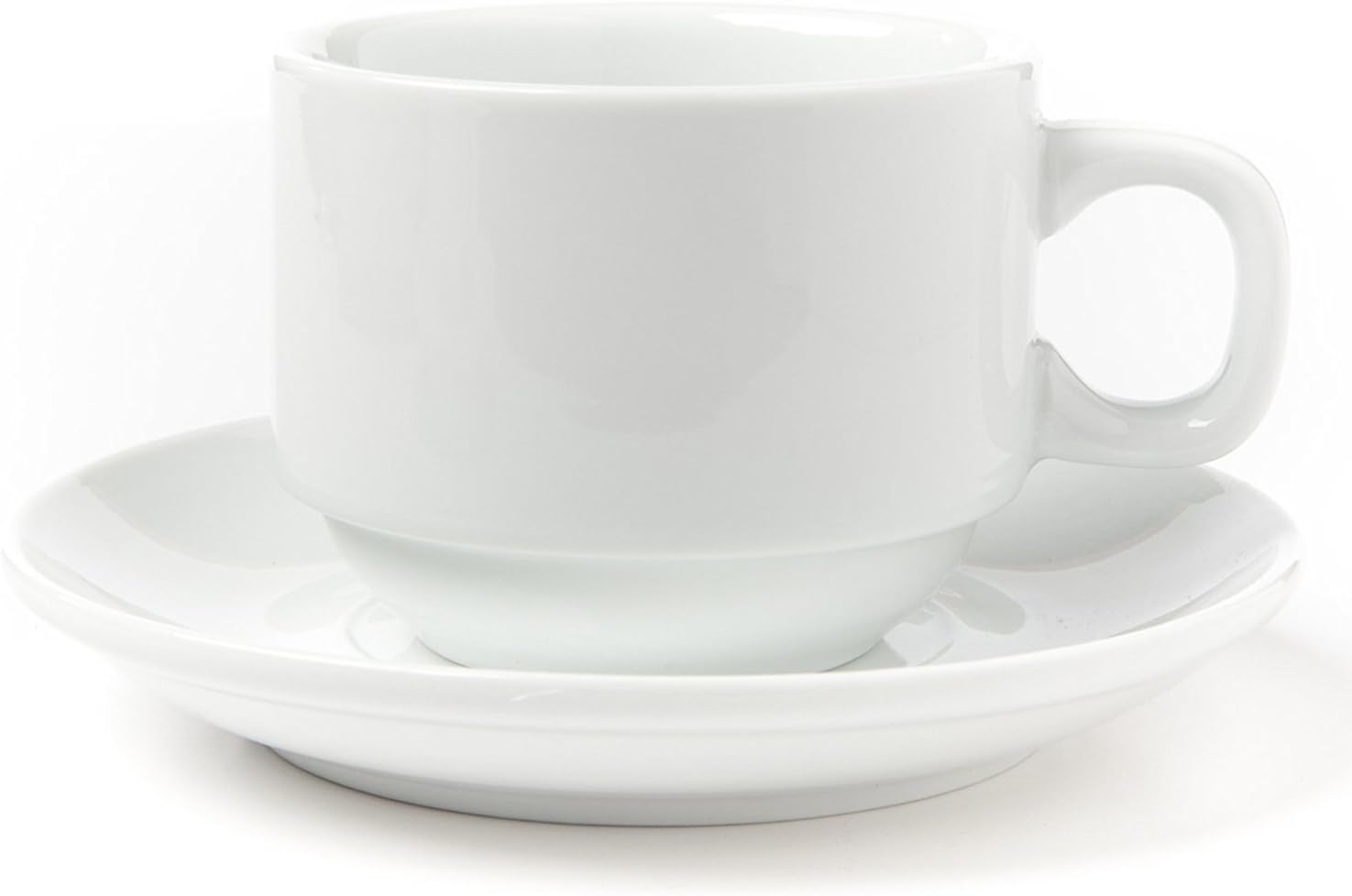 Huji Fine Porcelain 4 oz. Espresso Turkish Tea Coffee Cups and Saucers Drinkware Gift Set (8 Cups, 8 Saucers)