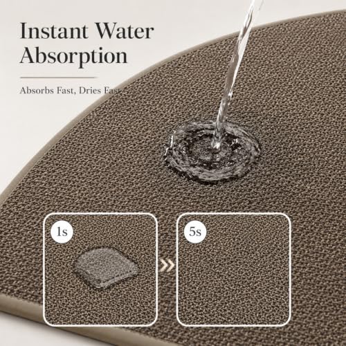Tapis de douche courbé antidérapant tapis de bain arrondi quart de cercle noir BZ15 - 5