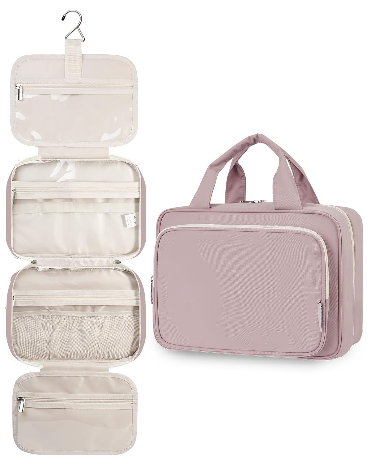 Narwey Bolsa de Aseo Bolsa de Maquillaje de Viaje Organizador de Cosmético Neceser Maquillaje para Mujeres y Niñas (Negro(Mediano)) — view 12