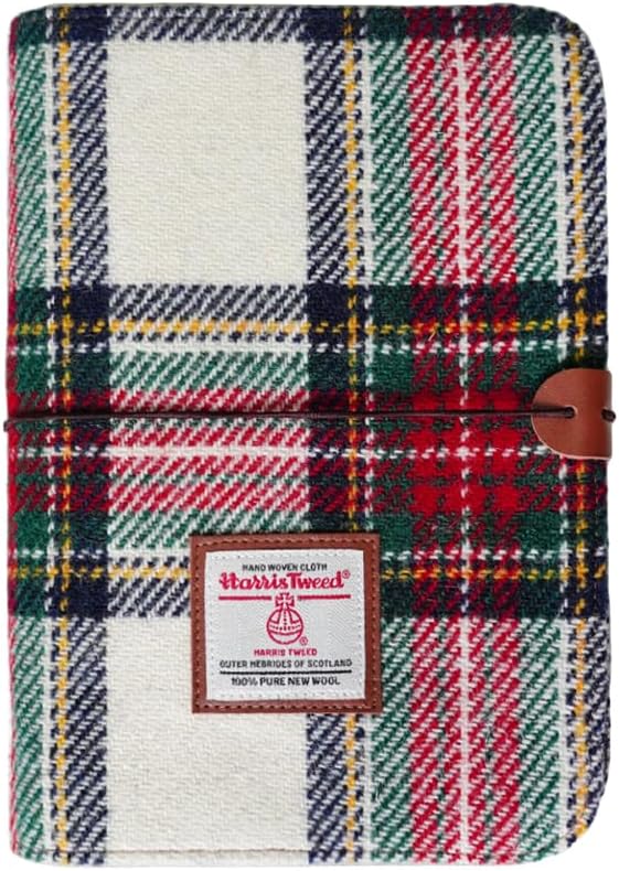 TAILORMAP Harris Tweed A5 Binder 6 Ring Refillable Journal with 100% Wool Fabric Cover, 80 Pages, Handmade Writing Notebook for Office or Travel (No.899)
