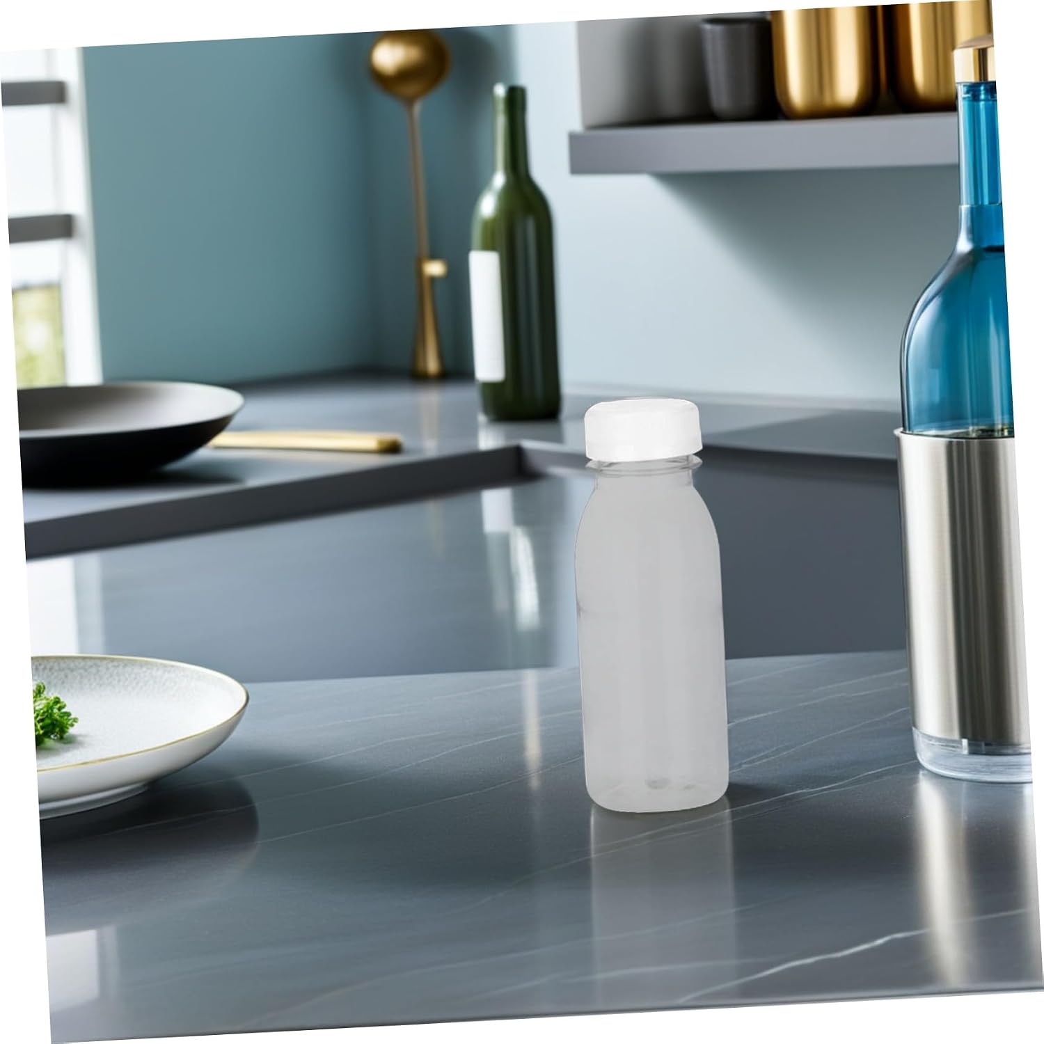 12pcs Plastic Bottles Caps Pet Food Grade Beverage Bottle for Water Beverages Juice Packaging