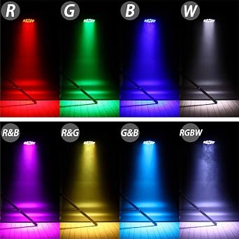 DMX Stage Lights RGBW 4in1 LED Par Light Super Bright 18X18W IP67 Waterproof Sound Activated Auto Play Uplights for Outdoor Wedding Birthday Holiday Music Show Dance Party Stage Lighting (1 Pack)