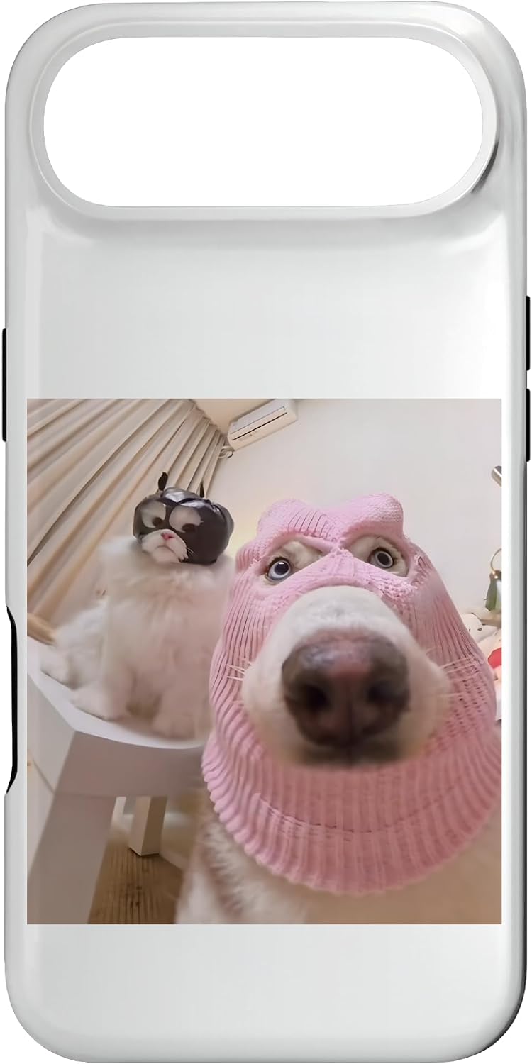 Funny Dog and Cat Face Mask Humor Cute Pet Selfie Animal Tee Case for iPhone Air