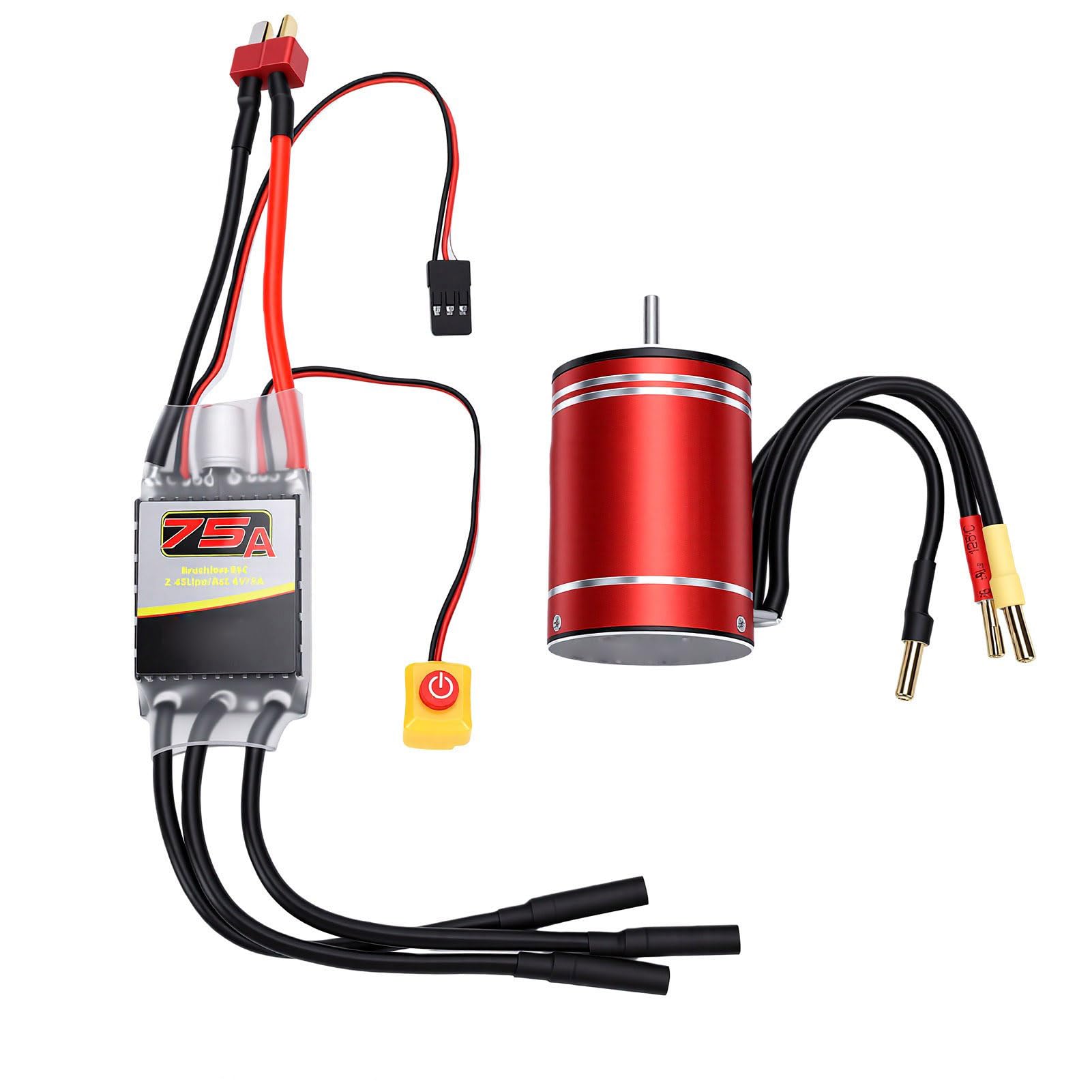 Generic Zestaw Bezszczotkowy Silnika ESC Combo 4600KV Trwały i Wodoodporny do Konkurencyjnych Samochodów i łodzi RC 1/10 RC