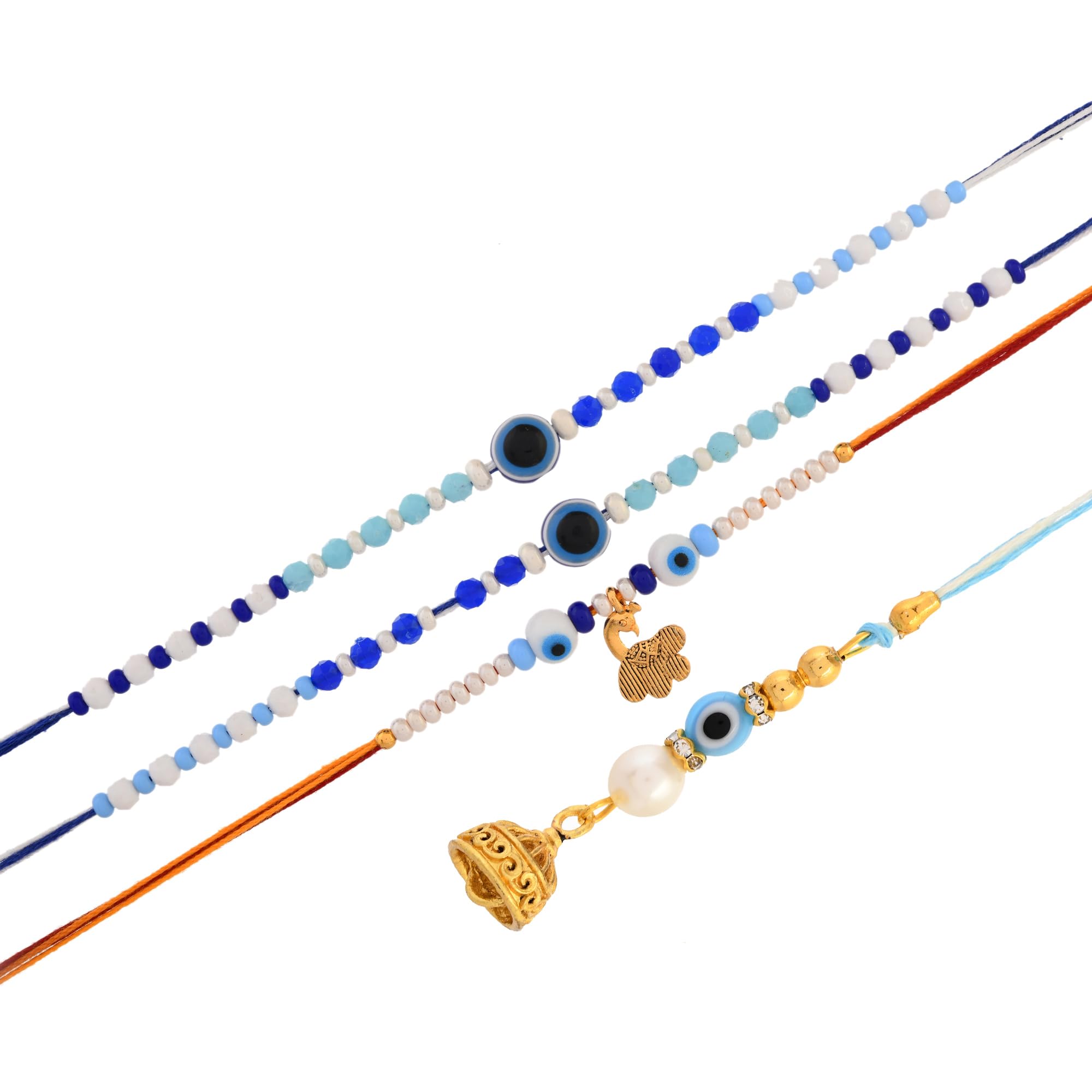 Knitted Stories Premium Handcrafted Rakhi-Set of 4 - Evil Eye Rakhi - Designer Rakhi - With Roli Chawal (B0CCMMDLD7) Amazon Price History, Amazon Price Tracker