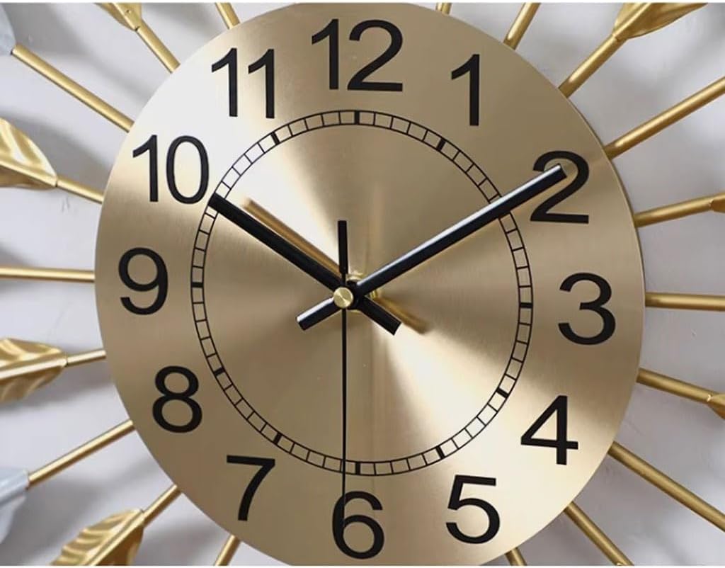 Wall Clock Creative Restaurant Decoration Clock Wall Clock Light Luxury Modern Atmosphere Living Room Wall Clock Home Art Clock for Wall(Small)