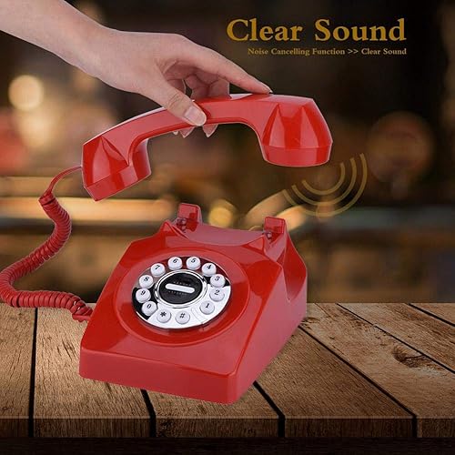 Miniatura 2 de V BESTLIFE Teléfono casero con esfera giratoria Teléfono antiguo retro estilo occidental Teléfono con cable de moda Teléfono vintage con números