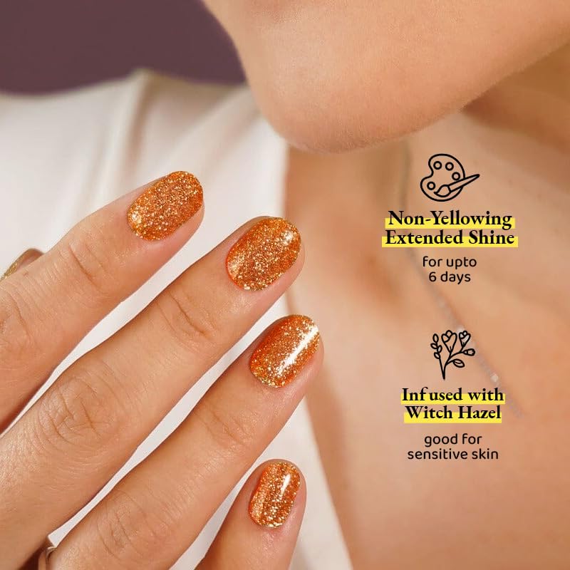 Image of Elitty Nail Polish For Women, Long Lasting Nail Coats, 12 Toxin Free, Infused with Witch Hazel, Vit E, Vegan & Cruelty Free, Shimmer - Y2K Baddie (Rusty Orange), 6 ML