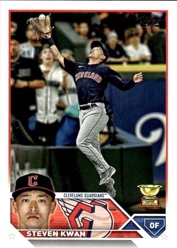 2023 TOPPS 116 STEVEN KWAN CLEVELAND GUARDIANS BASEBALL OFFICIAL TRADING CARD OF THE MLB
