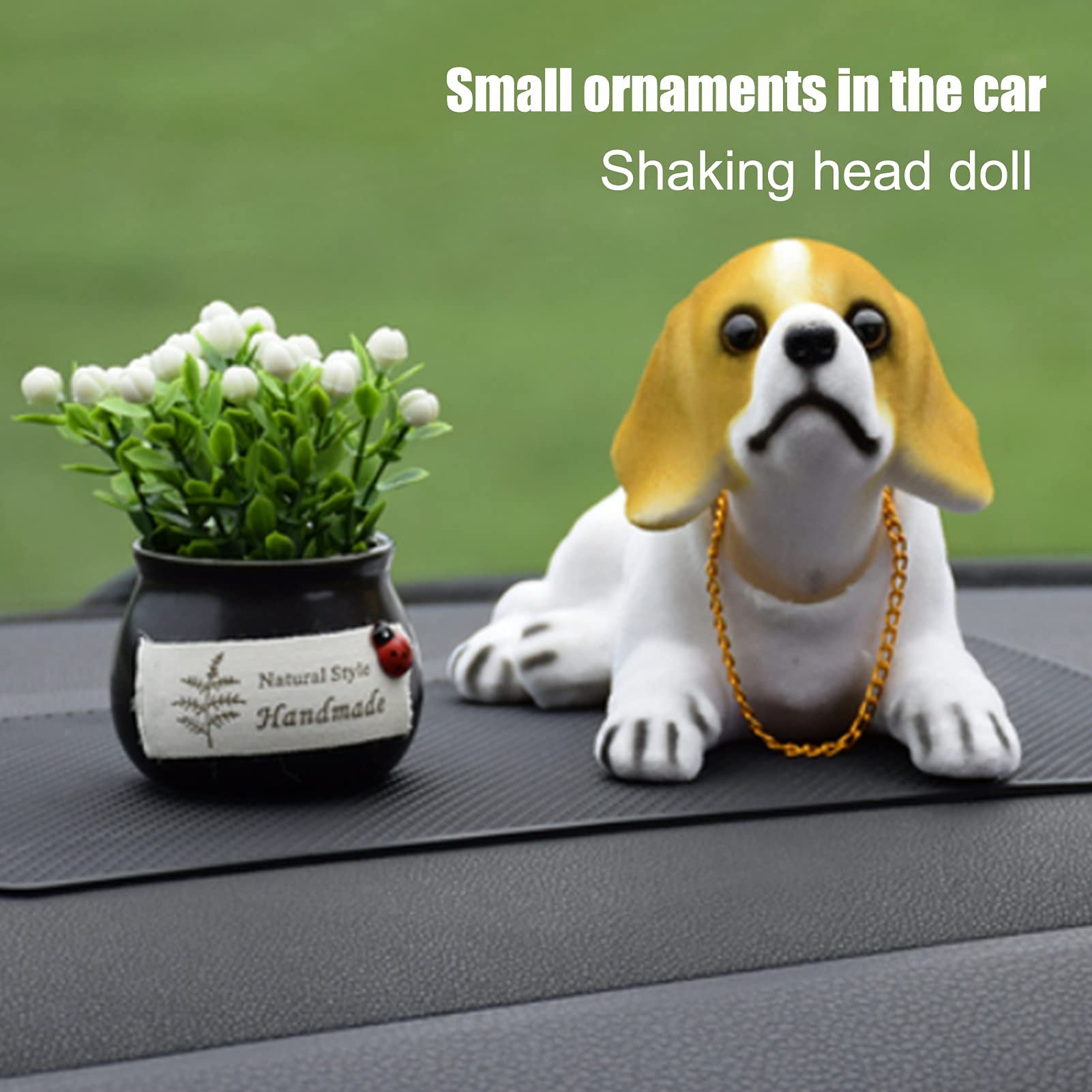 Bobbleheads de Chien pour Tableau de Bord de Voiture, résine Bobblehead Décorations de Voiture de Chien Décorations de Tableau de Bord de Voiture d'intérieur Ornements de décoration(Beagle)