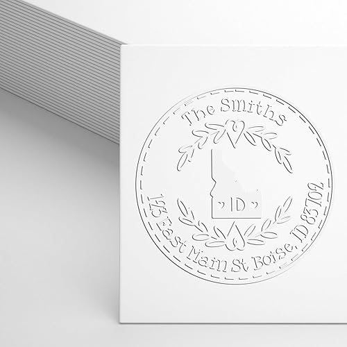 Miniatura 486 de Round State Love - Sello de dirección de devolución para Texas, uso con almohadilla de sello, mango de madera, sello de dirección de Texas