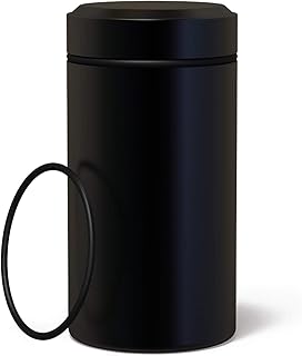 XINGHANG Airtight Smell Proof Stash Jar Aluminum Storage Container 97ml, Waterproof Durable Multi-Use Portable Jar.Screw-Top Lid Lock Odor â€“ Black (1)