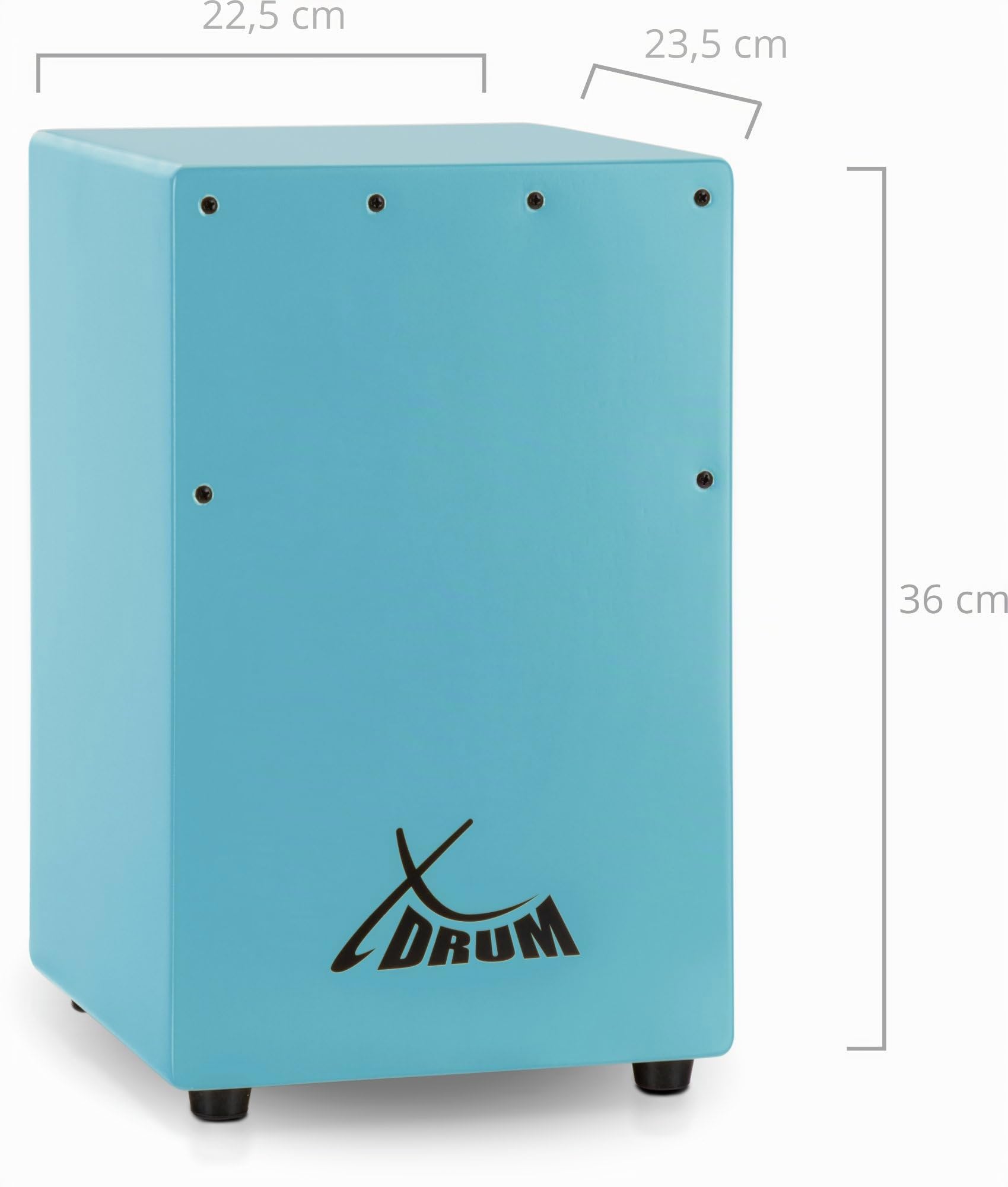 XDrum KC-37B cajon enfants bleu | Petit cajon spécialement conçu pour les enfants, Adapté aux enfants pour l'éveil musical, Entièrement en bouleau, 5 x 36 x 23